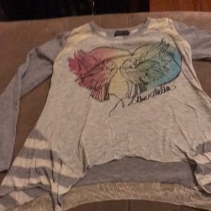 Long sleeved shirt nite bottom T-shirt